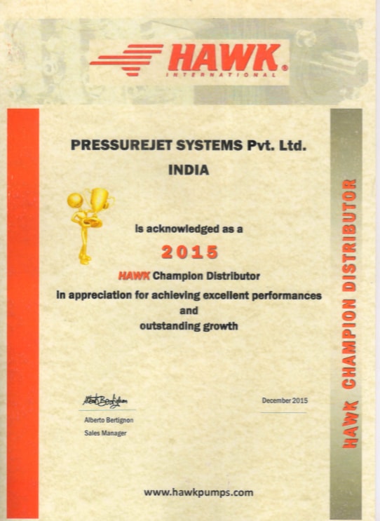 Hawk Champion Distributor Certificate-2015