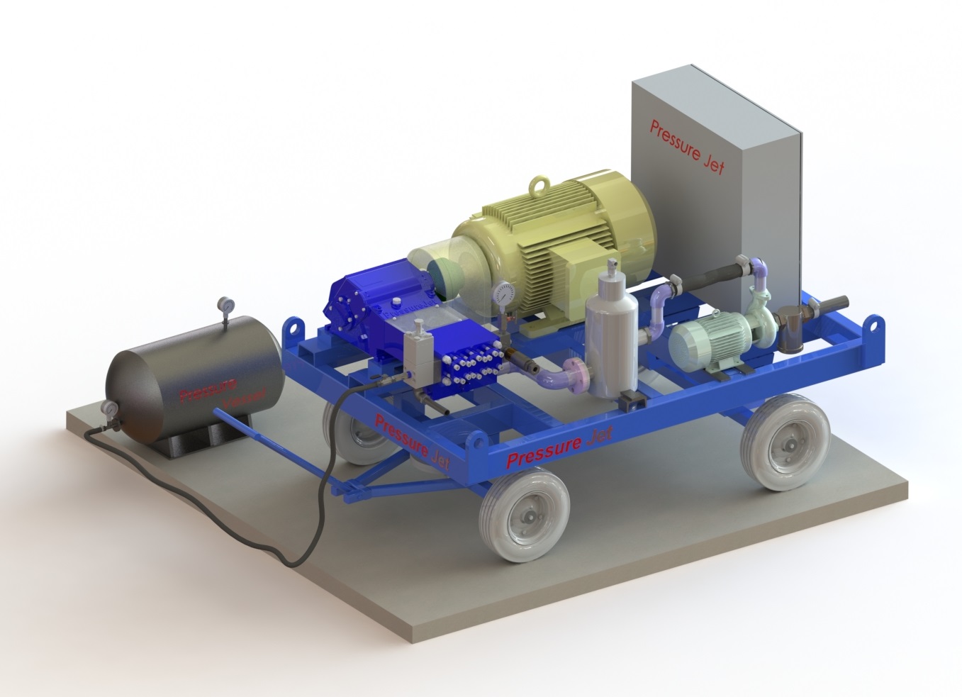Motorized Hydro Testing Pump 3D Model